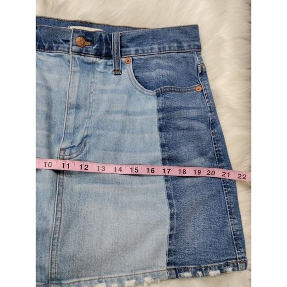 Madewell Womens Two Tone 5-Pockets Design Mini Denim Skirt Blue Size 31 - Picture 12 of 12